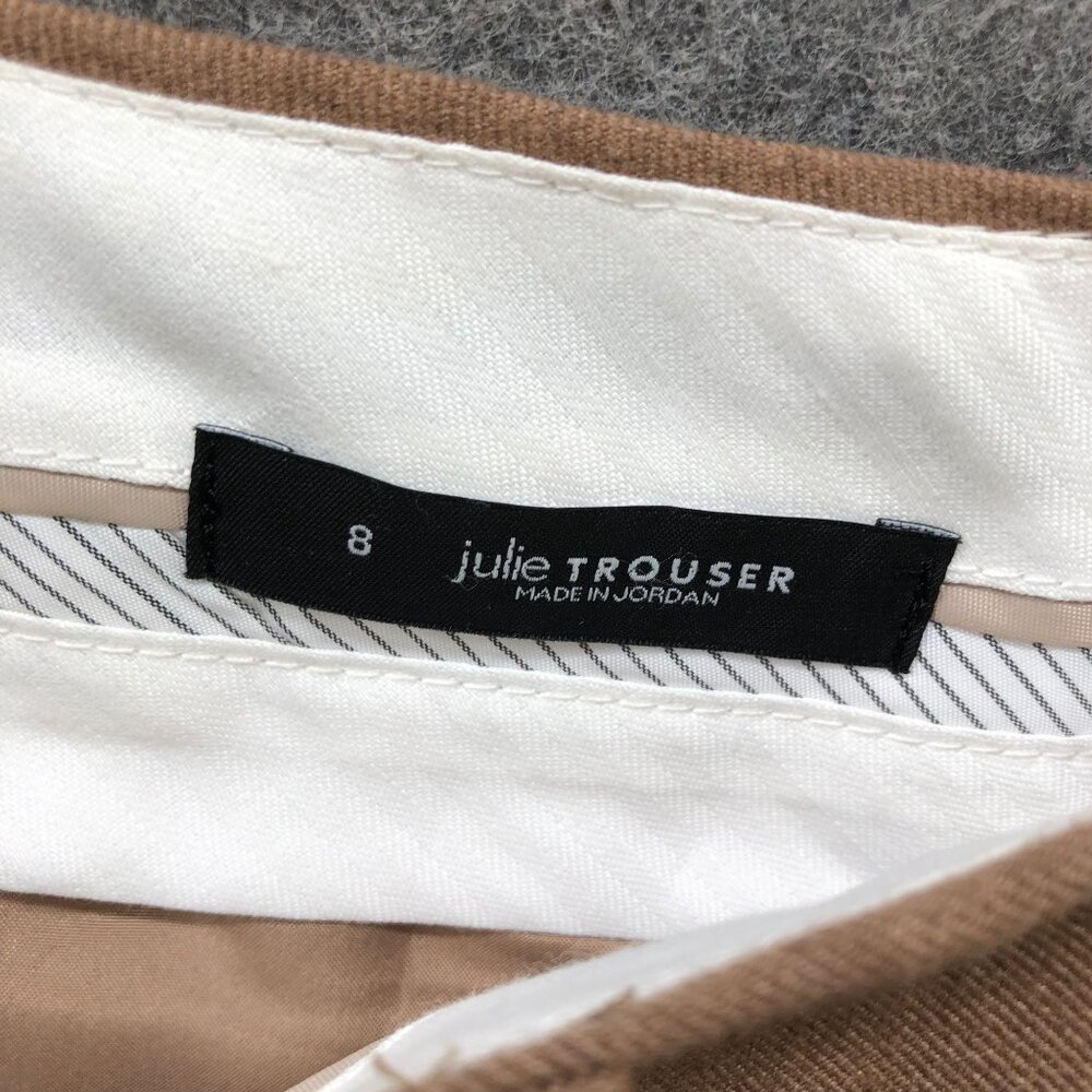 Loft Julie Trouser Dress Pants Womens 8 Tan Camel Wide Leg Twill Fall Winter - Picture 9 of 10